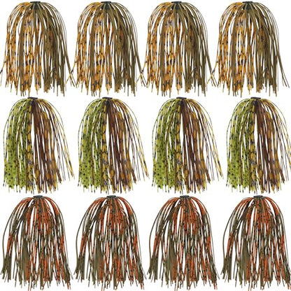 Spinner Bait Skirt Jig Skirts Replacement DIY Fishing Lure Making Supplies Soft Skirt for Spinnerbaits Bass Fishing Jigs Buzzbait Squid Jigs Fishing Lure Skirts - style: A-skirts-6pcs