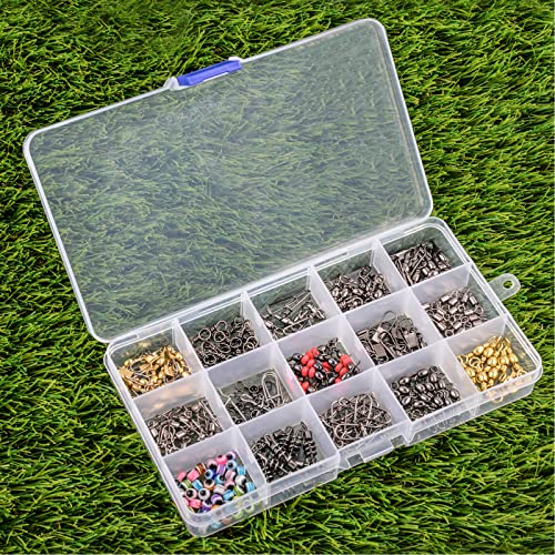 Fishing Swivels Kit 190pcs Fishing Accessories Tackle Ball Bearing Swivels, Rolling Barrel Swivel Snap, Three Way Crossline Swivel, Duo Lock Snap for Bass Trout Saltwater Freshwater Fishing Tackle