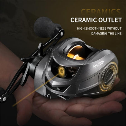 Rooblinos AK Baitcasting Fishing Reel Lightweight Aluminum Spool Fishing Reel 17.6Lbs Max Drag Magnetic Braking System 7.2:1 High-Speed Gear Ratio High Speed Saltwater Freshwater Baitcaster Reel