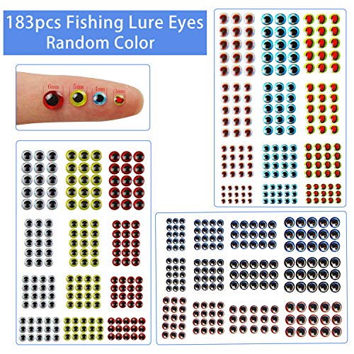 Unpainted Fishing Lures Making Kit DIY Crankbaits Minnow Kit - 321/355pcs Blank Hard Bait Lure Set Include Pliers Treble Hook Split Rings Lure Eyes Stickers Making Supplies Make Your Own Fishing Lures - color: 321pcs