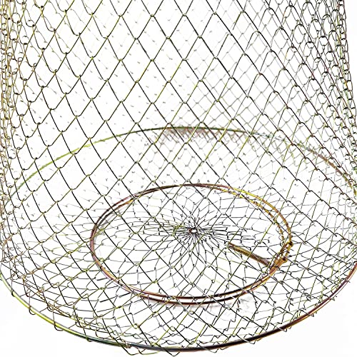 Steel Wire Galvanized Collapsible Crab Fisher's Basket, Metal Rustproof Portable Fishing Basket Cage - color: Fish Basket 10inches