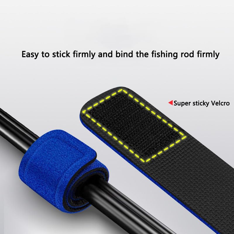 4 Sets Fishing Rod Tip Cover Sleeves with Pole Strap Sleeves Protector Case Fastening Strap Fastener Covers Rod Covers Sleeve Tip Protectors for Fishing
