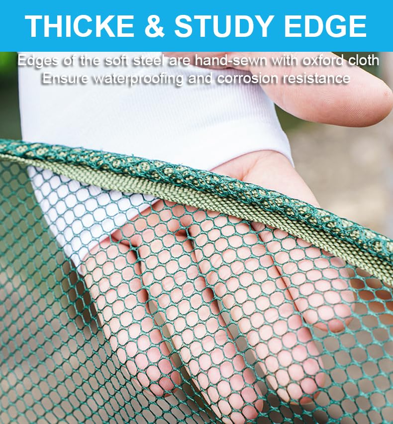 Foldable Fishing Net, Nylon Minnow Trap Crab Trap Crab Net, Drop Net for Pier Fishing, Drop Nets for Pulling Up Fish with Rope, Portable Bridge Fishing Nets for Minnows Crawfish Shrimp - size: 40inch