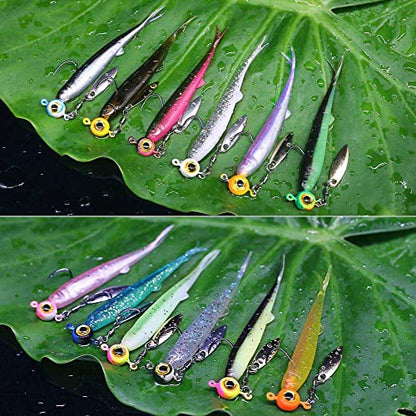 Crappie-Baits- Plastics-Jig-Heads-Kit-Shad-Minnow-Fishing-Lures-for Crappie-Panfish-Bluegill-40 &135 Piece Kit - color: CRAPPIE MINNOW 135 pc.KIT