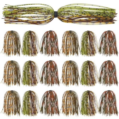 Silicone Jig Skirts 18/36 Bundles Fishing Lure Skirts Replacement Quick Change Umbrella Skirt for Spinnerbaits Buzzbaits Fishing Jigs Lures - color: 18pcs