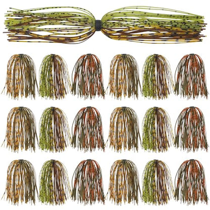 Silicone Jig Skirts 18/36 Bundles Fishing Lure Skirts Replacement Quick Change Umbrella Skirt for Spinnerbaits Buzzbaits Fishing Jigs Lures - color: 18pcs