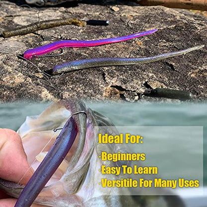 Drop Shot Rigs for Bass Fishing Ready Rig with Hooks and Sinker Weights - color: Hook Size 1-Weight 1/4 oz-Qty 5