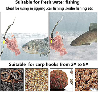 YOTO Carp Fishing Hair Rigs - 24 Pcs High Carbon Steel Curved Barbed Hooks with Swivels and Boilies - color: Size 8,24 PCS