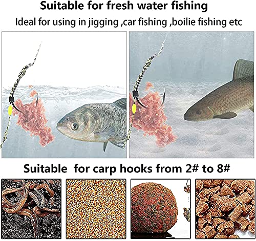 YOTO Carp Fishing Hair Rigs - 24 Pcs High Carbon Steel Curved Barbed Hooks with Swivels and Boilies - color: Size 4,24 PCS