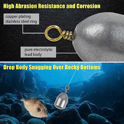 Fishing Weight Sinker,Bass Casting Sinker Weight Bell Sinker Iron Fishing Weight Sinker with Ring Water Drop Sinker Weight for Saltwater Freshwater Fishing, Silver - size: 3/16 oz - 25 pack