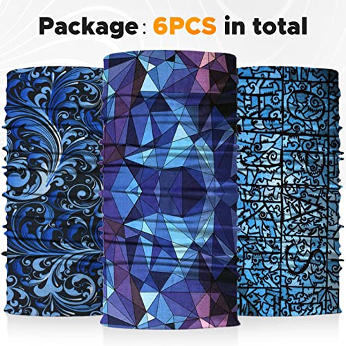 JOEYOUNG Headwear, Bandana, Neck Gaiter Head Wrap Headband Balaclava Magic Scarf - color: A- Blue