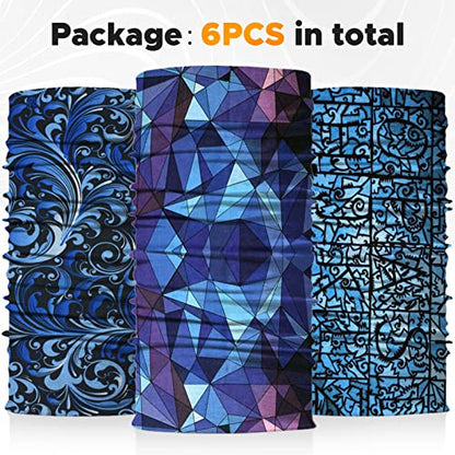JOEYOUNG Headwear, Bandana, Neck Gaiter Head Wrap Headband Balaclava Magic Scarf - color: A- Blue