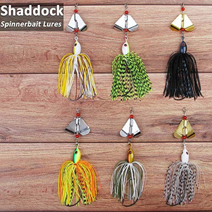 Bass Fishing Spinner Bait Lures, Multicolor Buzzbait Metal Jig Fishing Lure Kit Swimbaits for Bass Pike Trout Freshwater Saltwater Fishing - color: 6pcs