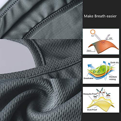 Balaclava Face Mask Adjustable Windproof UV Protection Hood - color: Grey