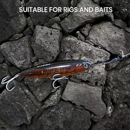 Pristis 25 Pack High Strength Fishing Snap & Swivels, Ball Bearing with Coastlock Snap, Saltwater Corrosion Resistant Connector, Fresh Water Heavy Duty Black Nickel Finish Tackle Kit for Bass Perch - size: #0