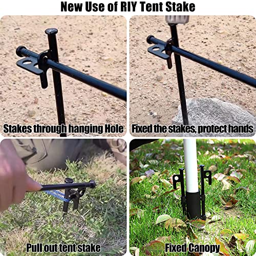 8 Pack Tent Stakes Heavy Duty Metal Tent Pegs for Camping Steel Tent Stakes 8 inch Unbreakable and Inflexible - size: 8 IN