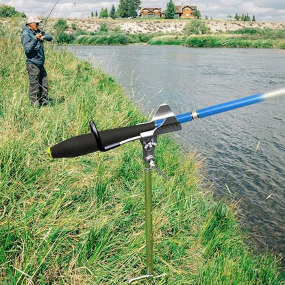 Fishing Rod Holders, 360 Degree Adjustable Fishing Pole Holders for Ground, Multifunctional Stainless Steel Beach Fishing Rod Holder Fishing Gifts for Men - color: Silver