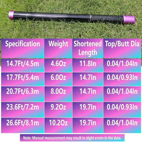Tenkara Rod Carbon Fiber Telescopic Fishing Rod Portable Ultralight Fishing Tenkara Rod Collapsible Bass Crappie Full Kit Fishing Pole All Waters Bamboo - color: Purple hand rod, size: 23.6 ft & 7.2m