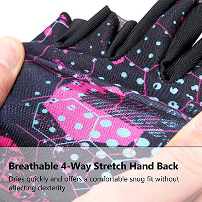 BASSDASH Astro Fishing Gloves Men’s Women’s Fingerless Gloves for Game Fishing Kayaking Paddling Sailing MTB - color: Abstraction, size: Large