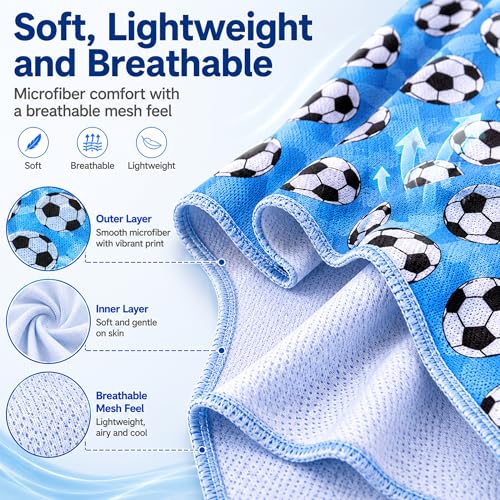 6 Pack Cooling Hoodie Towel, 25 x 12 Inch Hooded Neck Wrap with Pouches and Clips, Soft Breathable Ice Towel for Sports, Gym, Camping, Fishing, Cycling, Outdoor Work, Portable Set