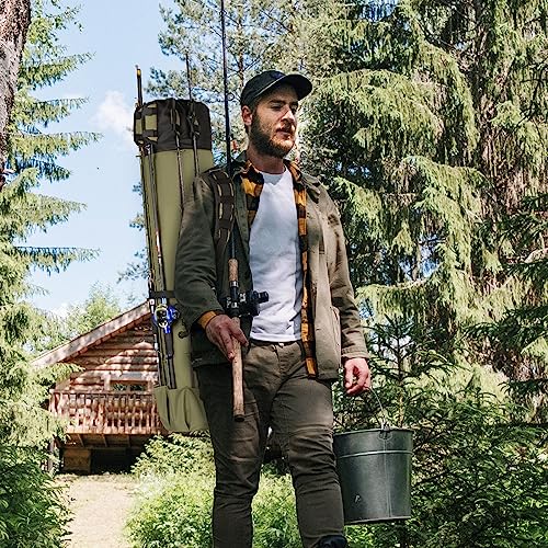 Fishing Pole Bag Rod Case, Folding Fishing Pole Bag Fishing Gear - color: Green