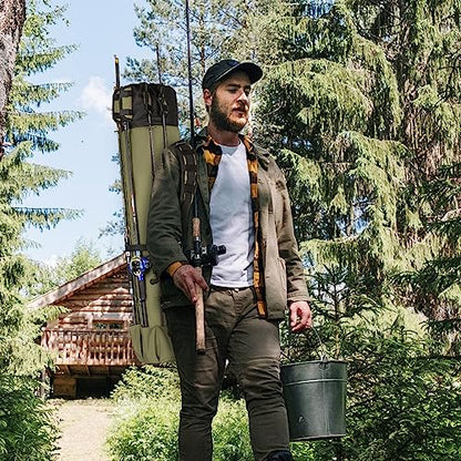 Fishing Pole Bag Rod Case, Folding Fishing Pole Bag Fishing Gear - color: Green