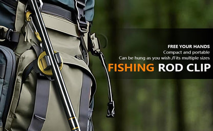 Fishing Rod Clip（Extra-Strength Version）, Wearable Fish Rod Holder， Fly Fishing Pole Holder Pole Clips Fly Fish Accessories - color: green