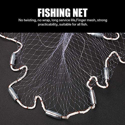 Yeahmart American Saltwater Fishing Cast Net for Bait Trap Fish 3ft/4ft/5ft/6ft/7ft/8ft/9ft/10ft Radius Casting Nets with Heavy Duty Real Zinc Sinker Weights, 3/8inch Mesh Size - style: 8ft Radius