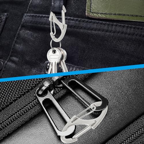 20 Pieces S Spring Snap Hook, Keychain Hook Metal Carabiner Clip, Double Snap Hook for Camping Fishing Hiking Outdoor Sports - style: 1.6"-Silver