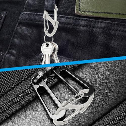 20 Pieces S Spring Snap Hook, Keychain Hook Metal Carabiner Clip, Double Snap Hook for Camping Fishing Hiking Outdoor Sports - style: 1.6"-Silver