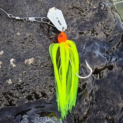 5Pcs Buzz Bait Fishing Bladed Jigs Lures Multicolored Jig Skirts for Bass Trout Walleye 3.15in/0.39oz