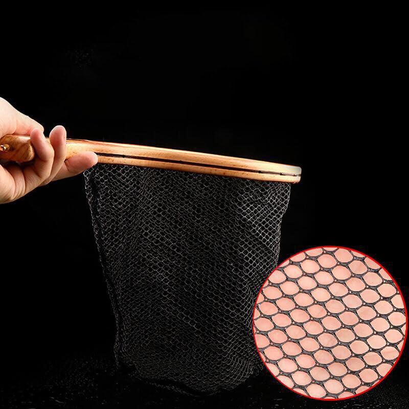 1pc Fishing Landing Net Wooden Handle Fly Fishing Catch and Release Net for Trout Bass Pike