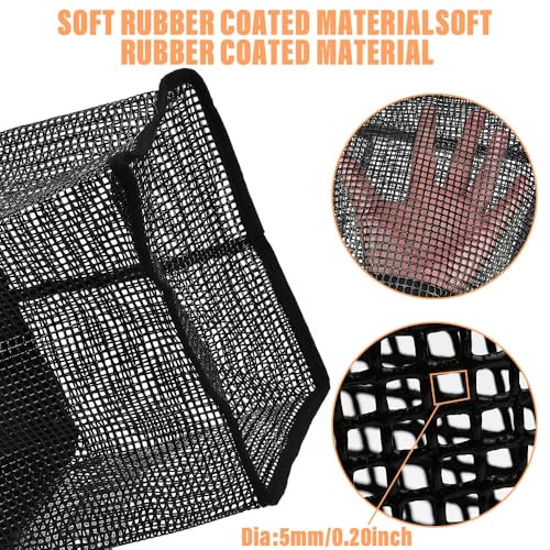 XhuangTech Floating Fishing Basket, Collapsible Fish Basket Portable Fishing Net Storage Cage for Live Caught Fish, Foldable Rubber Coated Bait Minnow Bucket 3.5/10 Gallons Live Well, Orange - size: Large