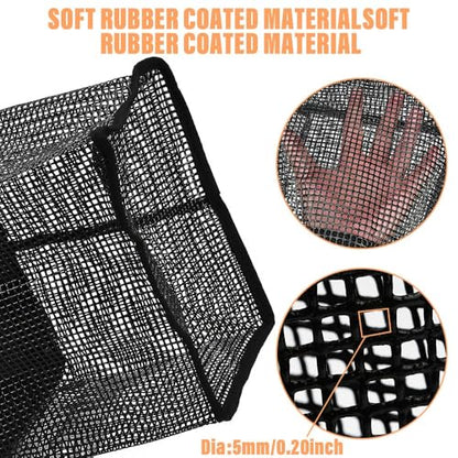 XhuangTech Floating Fishing Basket, Collapsible Fish Basket Portable Fishing Net Storage Cage for Live Caught Fish, Foldable Rubber Coated Bait Minnow Bucket 3.5/10 Gallons Live Well, Orange - size: Large