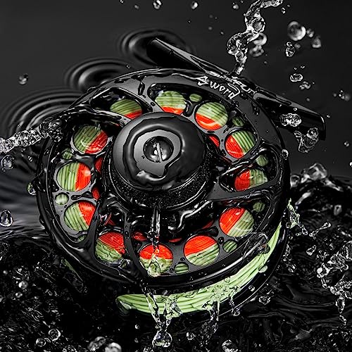 Piscifun Sword Fly Fishing Reel, CNC-Machined Aluminum Alloy Fly Reel - size: 7/8wt, style: Black-without Line