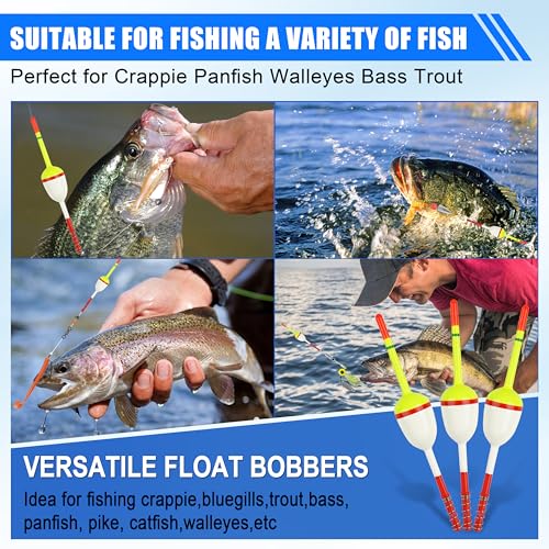 Fishing Bobbers Floats,Wood Slip Bobber Fishing Spring Oval Stick Slip Balsa Bobber for Crappie Catfish Trout Panfish Walleyes Fishing Tackle Accessories - color: 1.57in X 0.91in X 5.63in - 10pcs