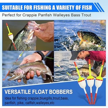 Fishing Bobbers Floats,Wood Slip Bobber Fishing Spring Oval Stick Slip Balsa Bobber for Crappie Catfish Trout Panfish Walleyes Fishing Tackle Accessories - color: 1.57in X 0.91in X 5.63in - 10pcs