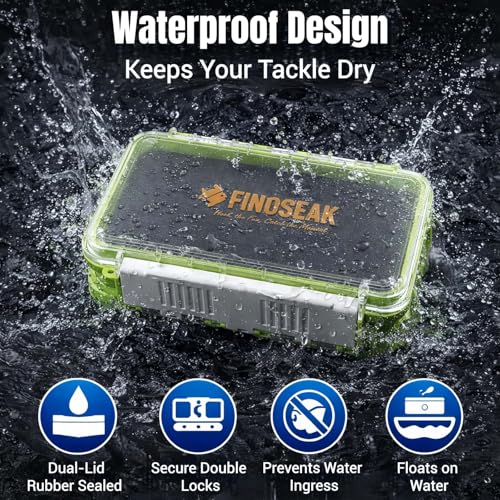 Sturdy Dual Sided Small Tackle Box Organizer, Waterproof Sealed Clear Fishing Tackle Box Tray Storage Case with Slit Foam for Jig Heads-Flies-Spoons-Rigs and Lures (FN0801) - style: FN0801
