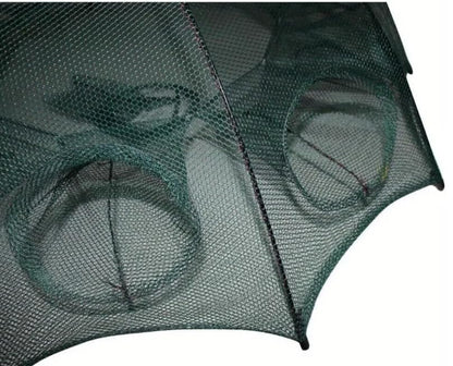 Wander Peaks Foldable Fishing Bait Trap, Collapsible Mesh Cage for Crab Shrimp Minnow Crawdad, Easy Setup Portable Angler Trap for Freshwater Pond Lake