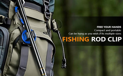 Fishing Rod Clip（Extra-Strength Version）, Wearable Fish Rod Holder， Fly Fishing Pole Holder Pole Clips Fly Fish Accessories - color: Blue