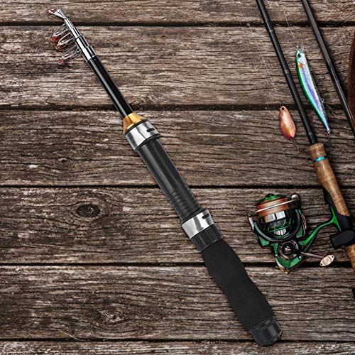 Fishing Rod, Universal Mini Small Sea Pole Portable Short Pole Ice Fishing Rod Mini Pocket Sea Fishing Tools for Ice Fly Fishing Sea Saltwater Kit Gift for Festivals - size: 1.9M