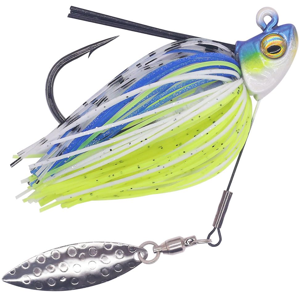 Swim-Jigs-for-Bass-Fishing-Lures Swimbait Underspin Swimming Bass Jigs 1/2 3/8 1/4 oz - color: Sexy Shad 2 Pack, size: 3/8 oz