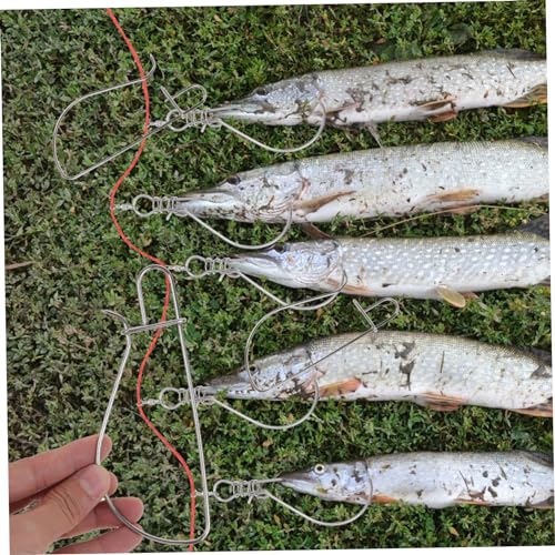 Happyyami 5pcs Outdoor Fishing Accessory Stainless Steel Fish Stringer Clip Secure Fish Locks