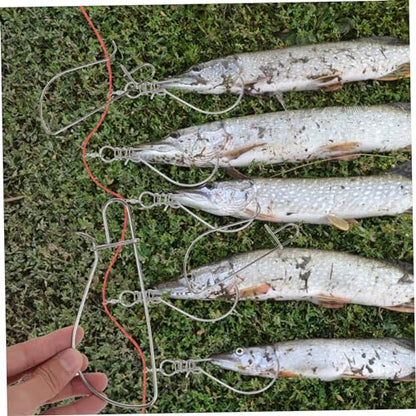 Happyyami 5pcs Outdoor Fishing Accessory Stainless Steel Fish Stringer Clip Secure Fish Locks