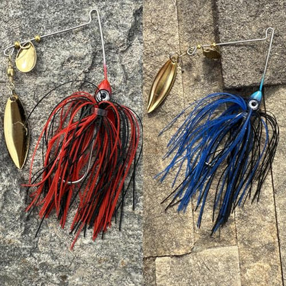 6 Pcs Bass Spinner Baits Kit, Premium Hard Metal Spinnerbaits for Bass Fishing 3/8oz with Skirt, Freshwater Fishing Lures