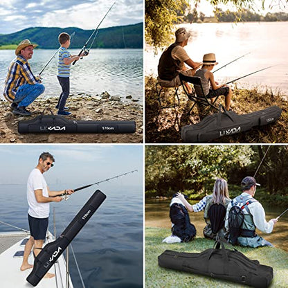 Lixada Fishing Rod Case - Portable Folding Pole and Reel Storage Bag, Gears Organizer - size: 210cm
