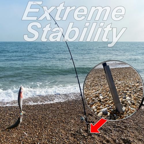 Hand Welded Surf Fishing Rod Holder Sand Spike – Marine Grade 316 Stainless Steel Beach Fishing Rod Holder, Portable Heavy Duty Ground Spike