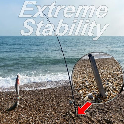 Hand Welded Surf Fishing Rod Holder Sand Spike – Marine Grade 316 Stainless Steel Beach Fishing Rod Holder, Portable Heavy Duty Ground Spike