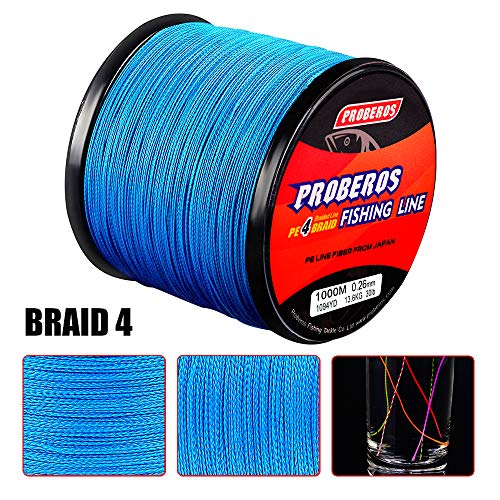 Braided Fishing Line 4 Strands Stronger Multifilament PE Braid Wire for Saltwater 6LB-100LB 110yards 328yards 547yards Super Strong Superline - color: Blue, size: 328Yds/100LB