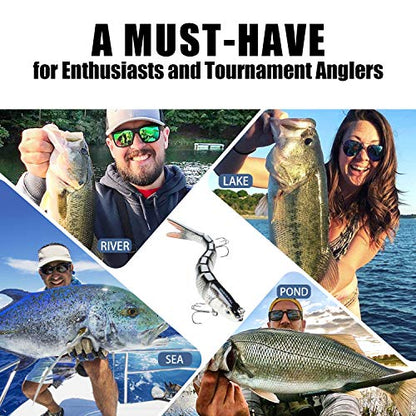 TRUSCEND Swimmax Easy Catch Fishing Lures with BKK Hooks, Wiggling, Vibrating, Rattling and Gurgling for More Bites, Heavy-Duty Dyneema Fiber Jointed Swimbaits for Bass, Trout, Crappie, Walleye, Pike - color: B-4",0.4oz